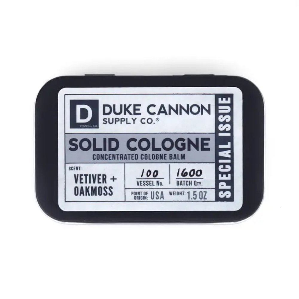 Duk Canone Solid Cologne - Men's Concentrated Balm, 1.5 OZ Vetiver + Oakmoss